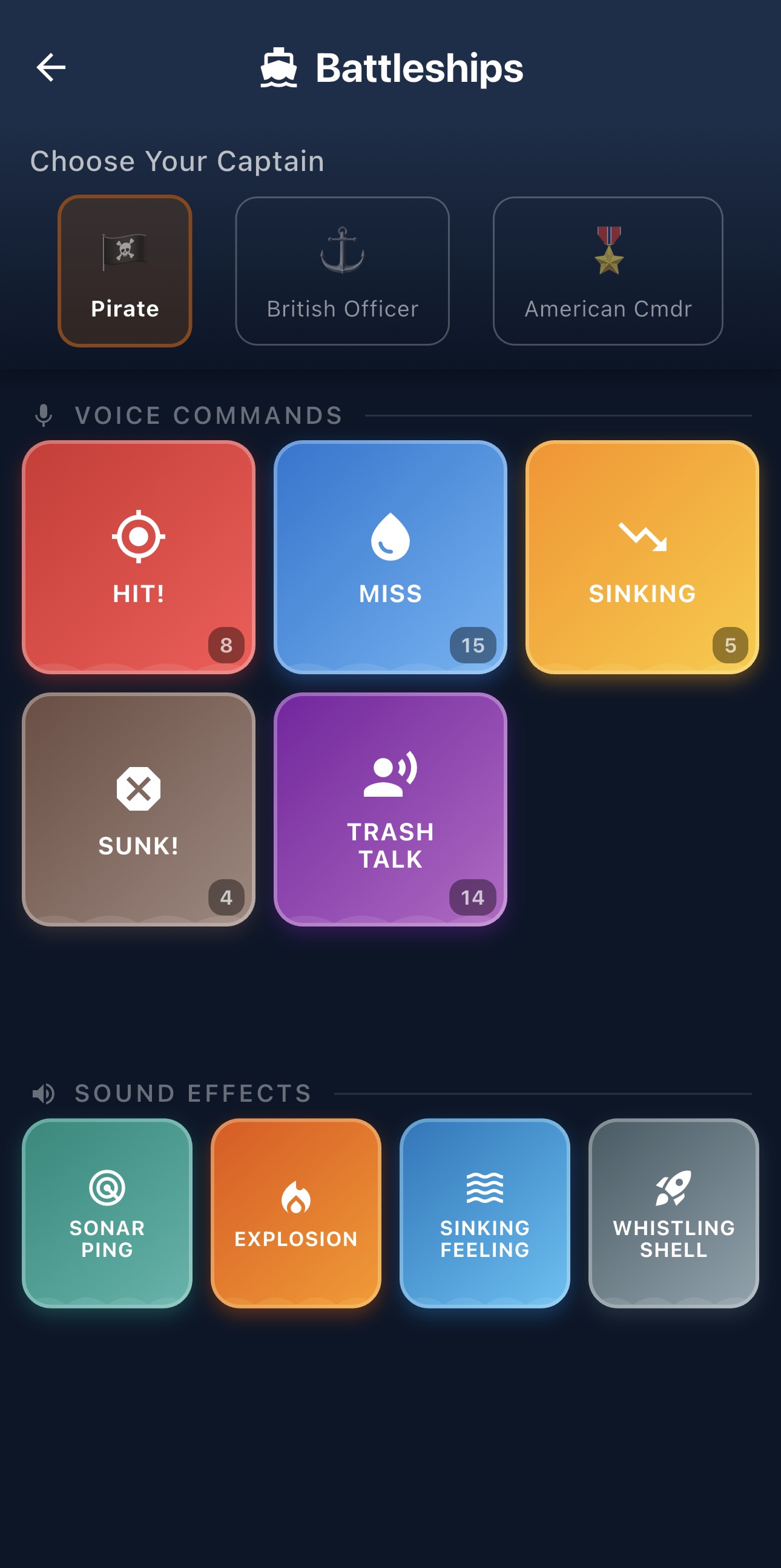 Battleships soundboard